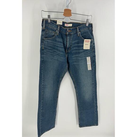NWT Signature By Levi Strauss Blue Wash 5-Pocket Belt Loops Straight Jeans 30x32 - Picture 1 of 8